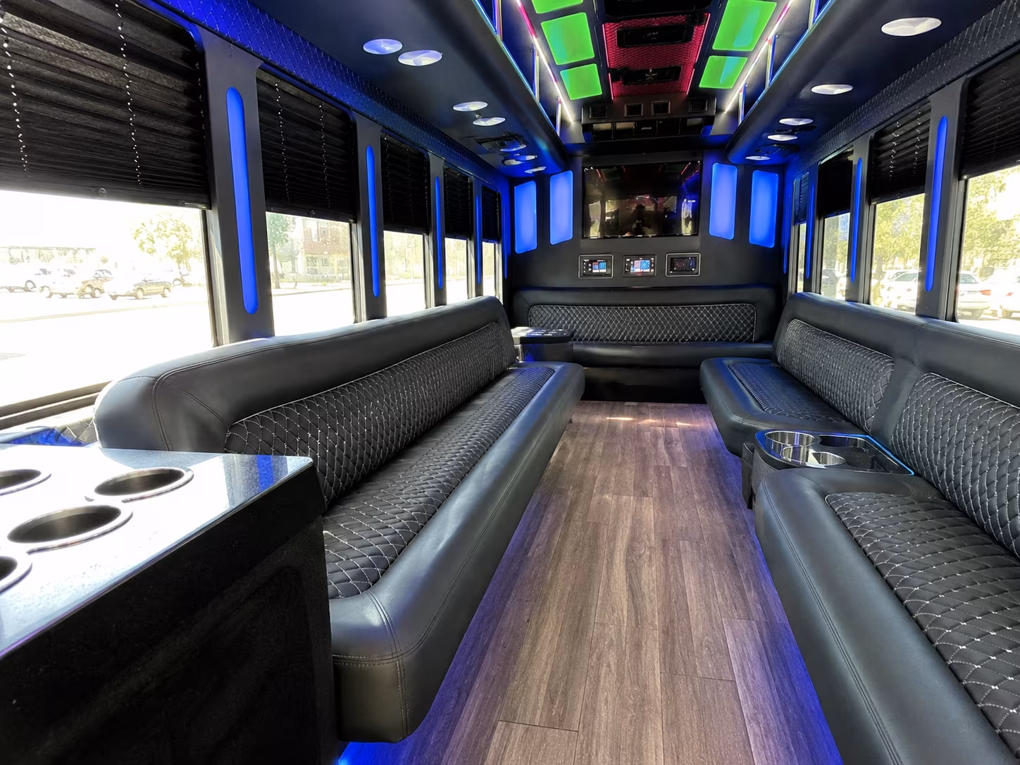 tulsa 15 passenger party bus inside