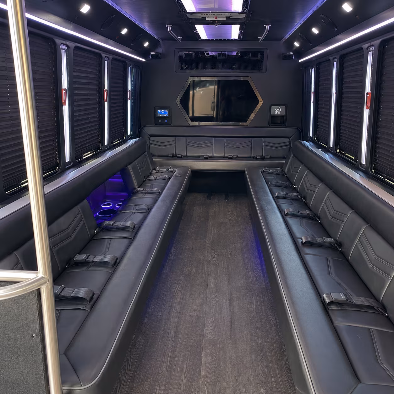 tulsa 18 passenger party bus interior