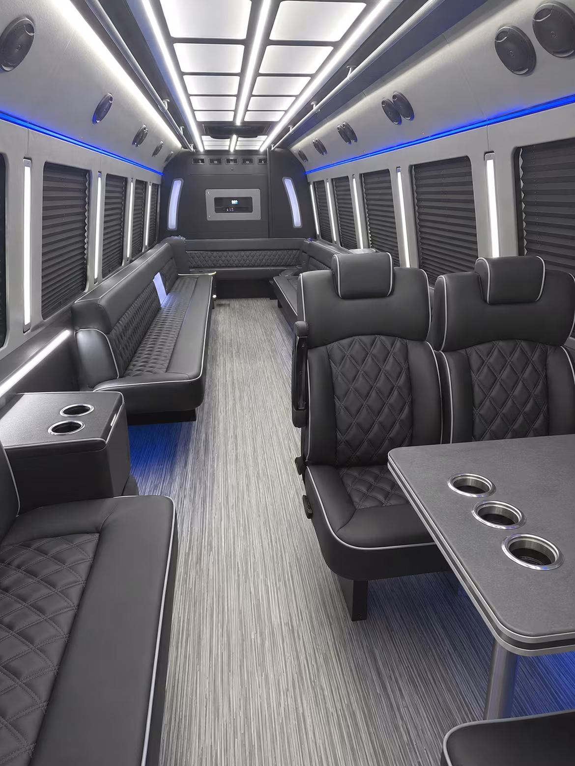 tulsa 25 passenger party bus inside