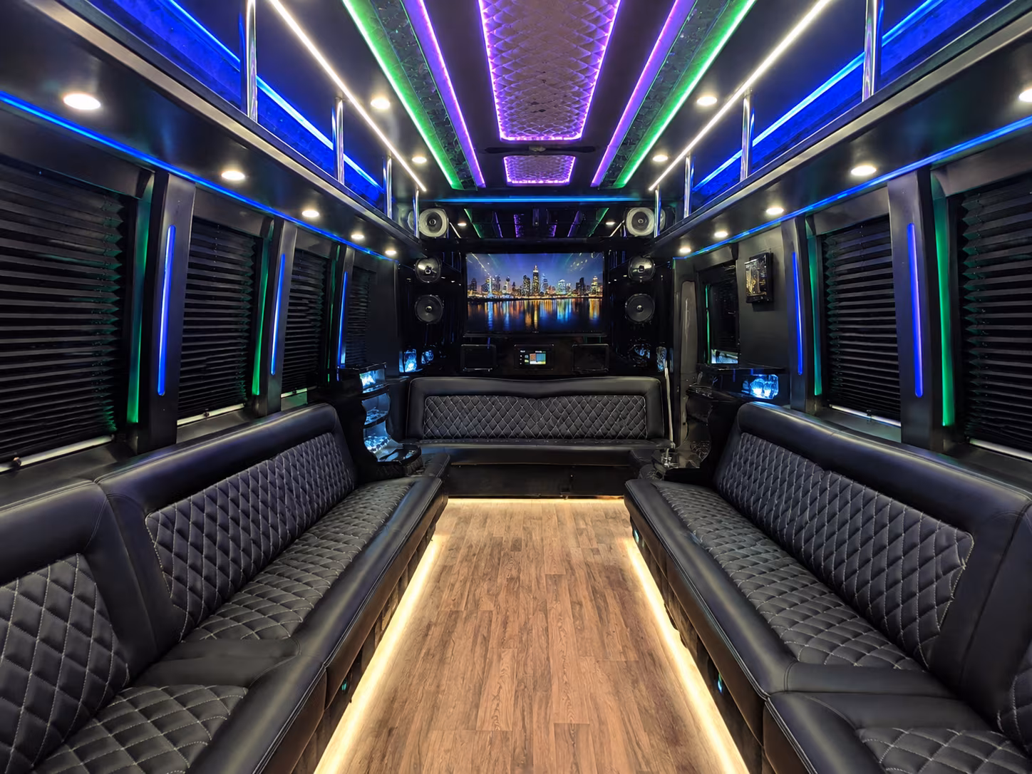 tulsa 25 passenger party bus interior