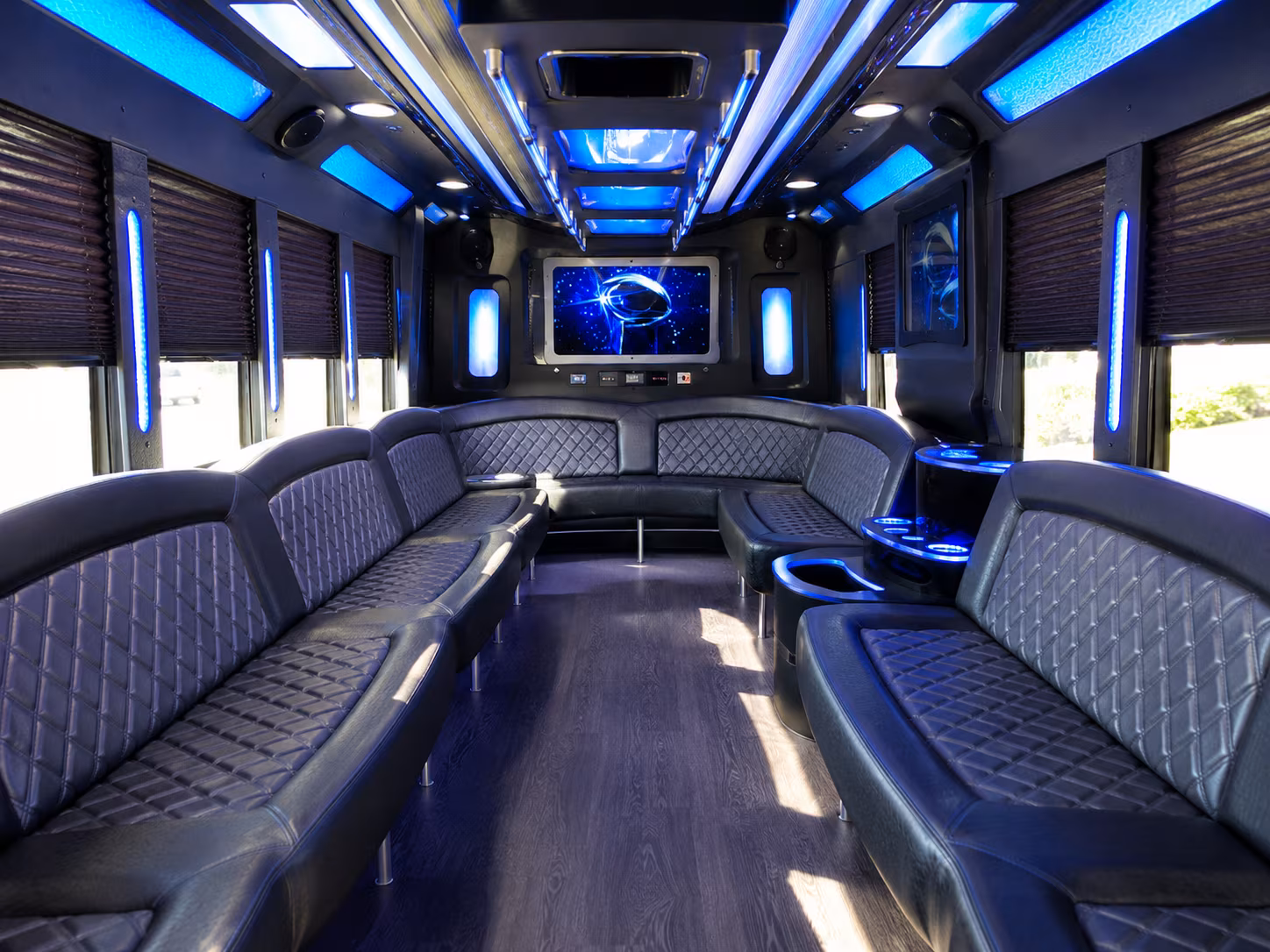 tulsa 28 passenger party bus inside