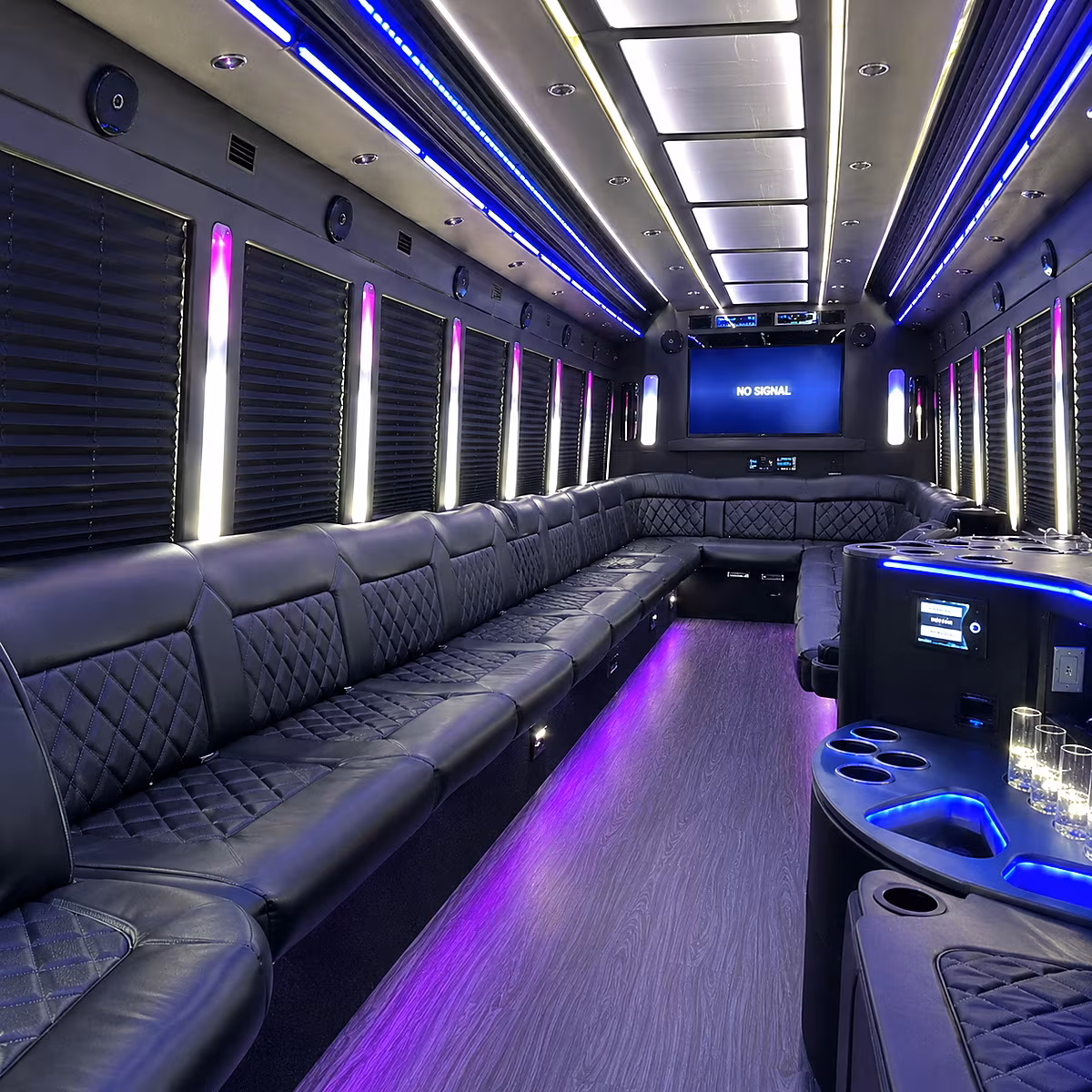 tulsa 30 passenger party bus inside