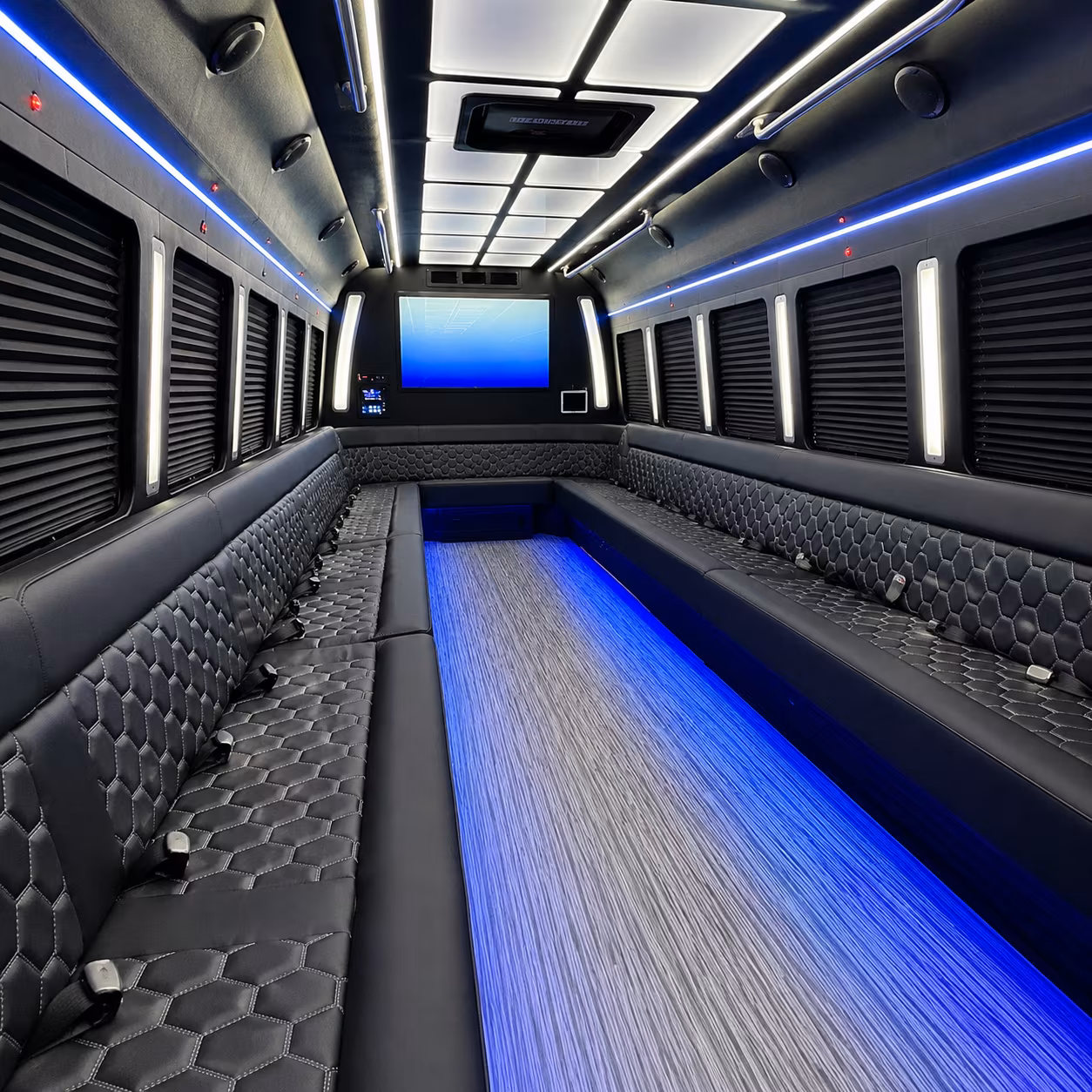 tulsa 50 passenger party bus inside